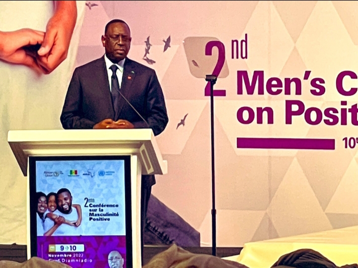 Le président Macky Sall du Sénégal en appelle à un engagement affirmé contre la violence à l’égard des femmes et des filles lors de la Conférence des hommes de l’UA sur la masculinité positive