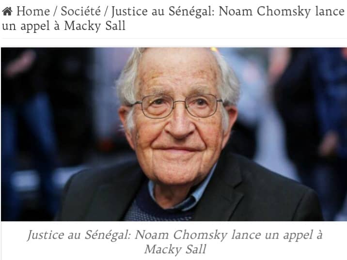 Justice au Sénégal: Noam Chomsky lance un appel à Macky Sall